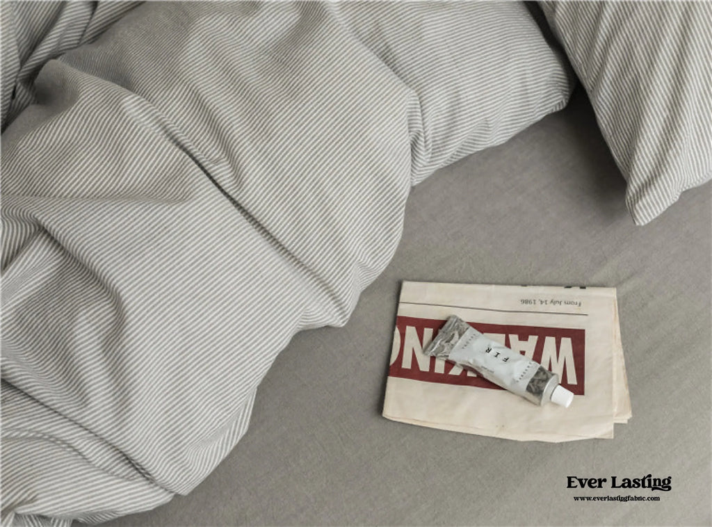 Thin Stripe Bedding Set / Blue Ever Lasting