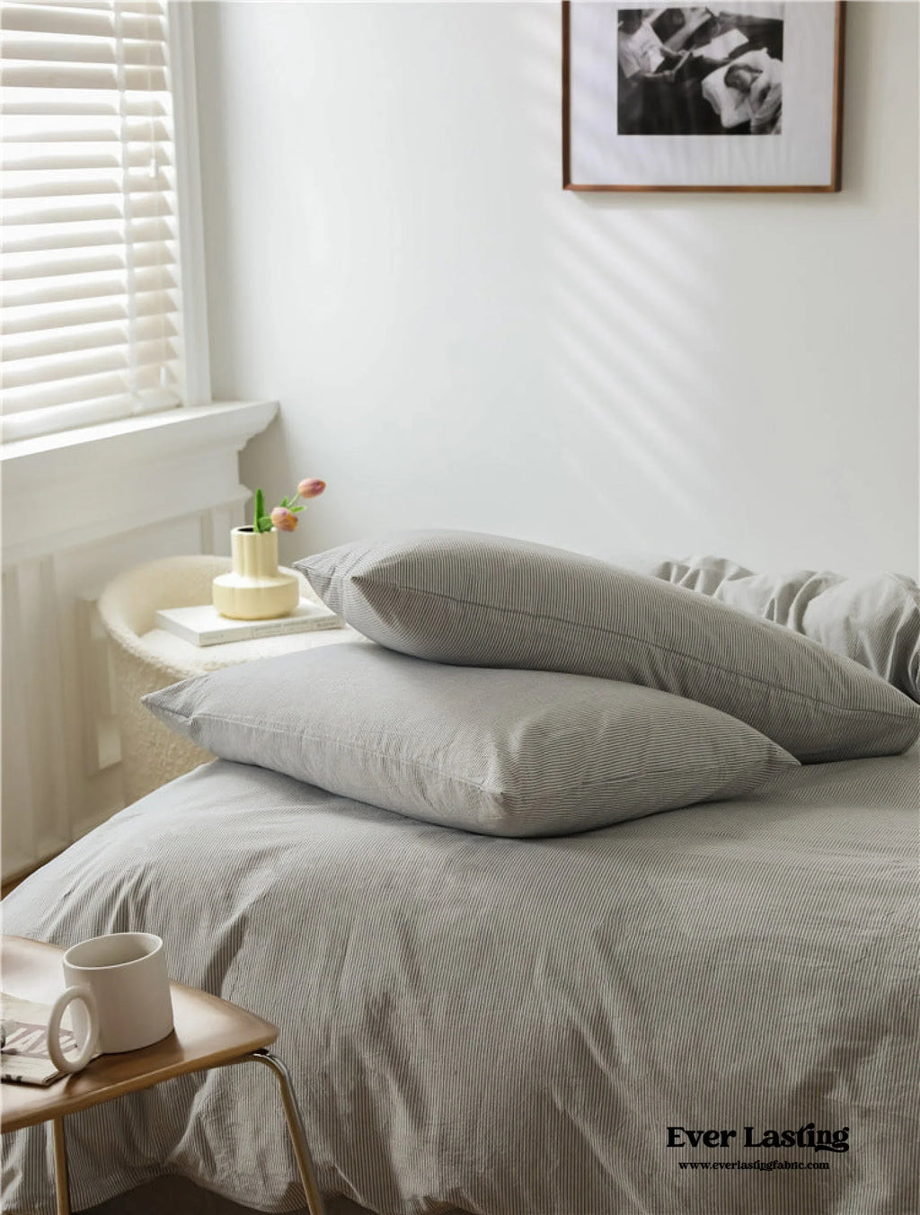 Thin Stripe Bedding Set / Blue Ever Lasting
