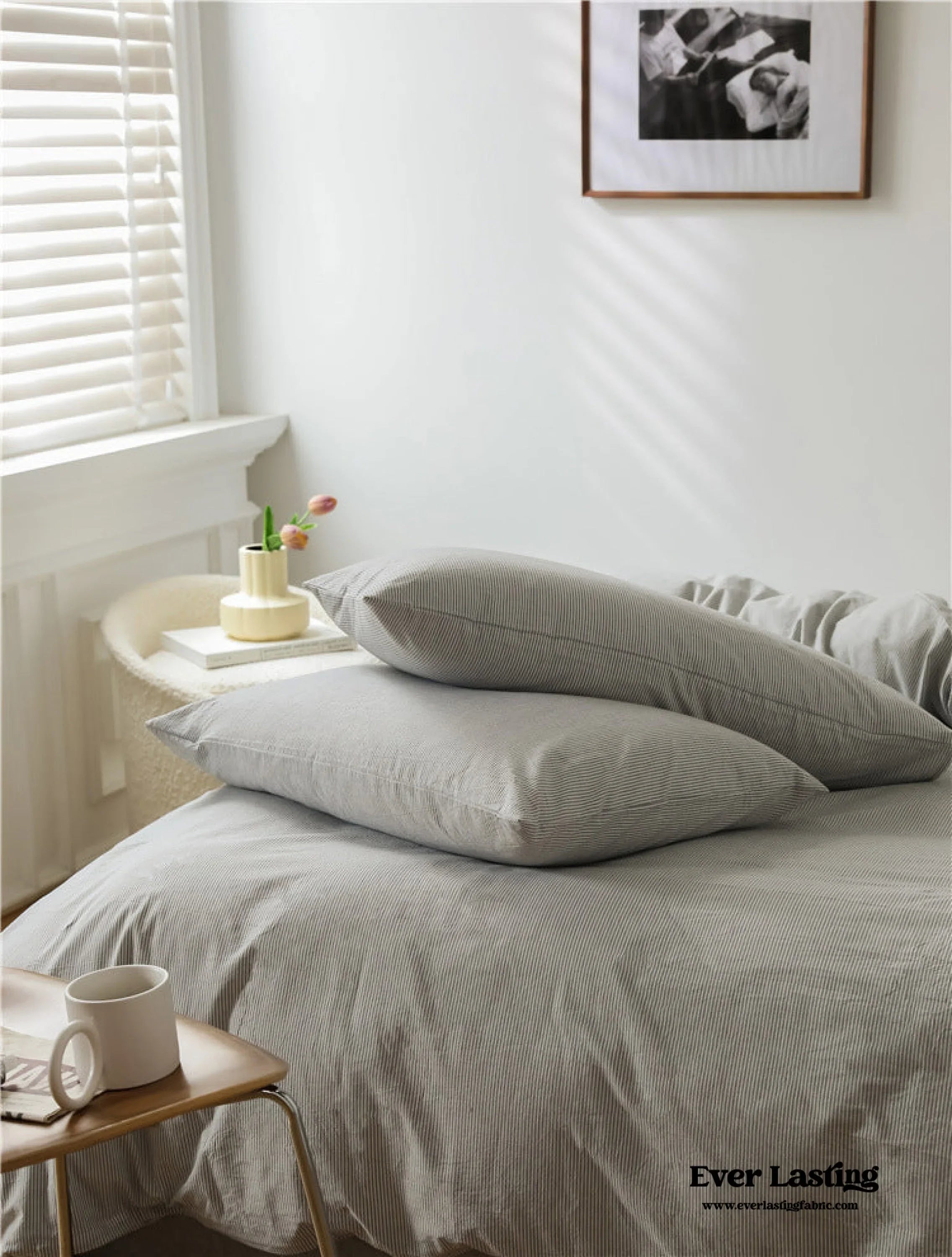 Thin Stripe Bedding Set / Blue Ever Lasting