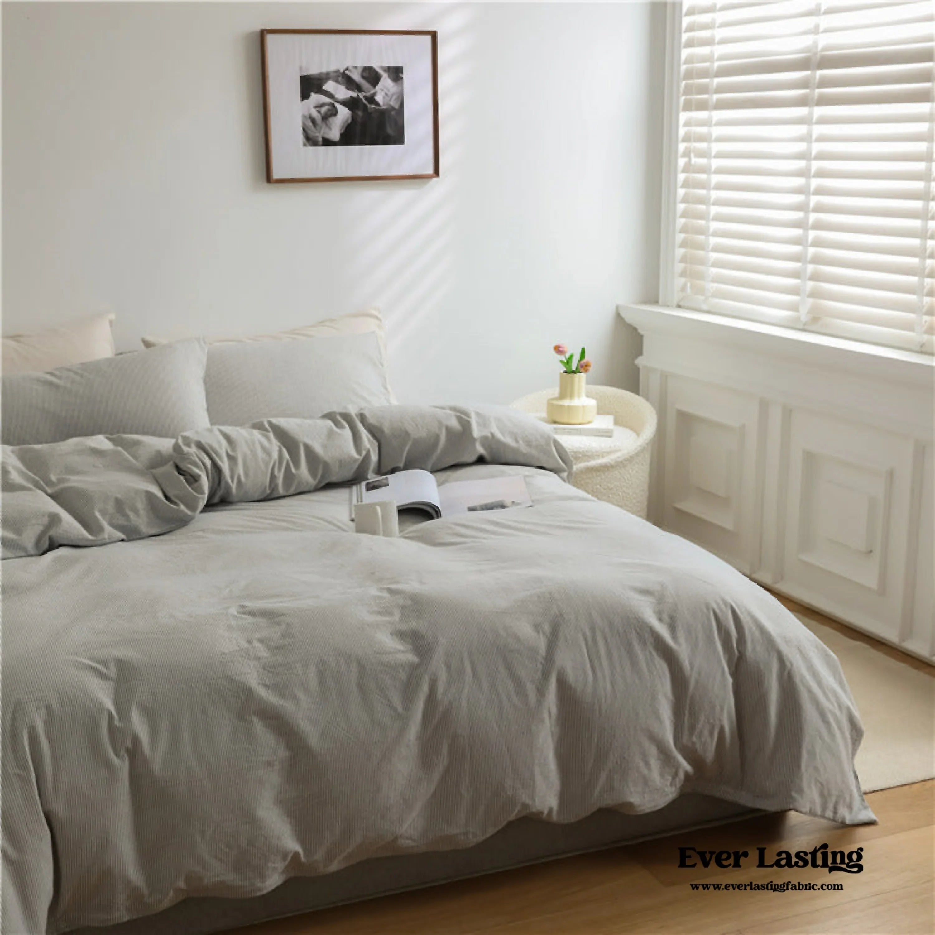Thin Stripe Bedding Set / Blue Ever Lasting