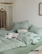 Thin Stripe Bedding Set / Blue Ever Lasting