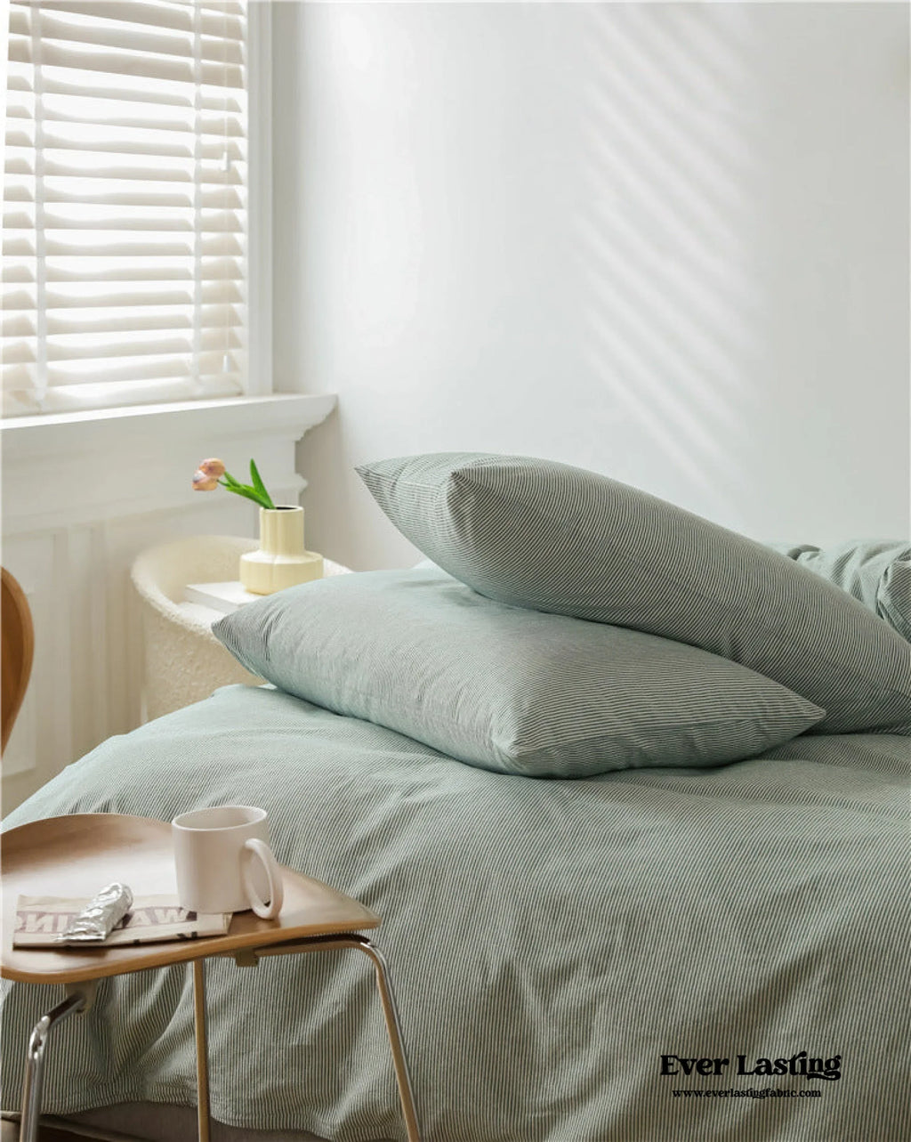 Thin Stripe Bedding Set / Blue Ever Lasting