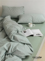 Thin Stripe Bedding Set / Blue Ever Lasting