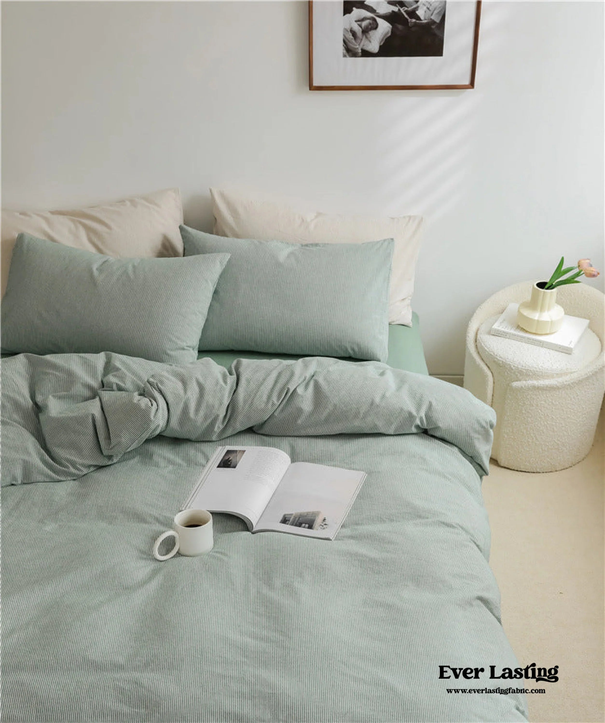 Thin Stripe Bedding Set / Blue Ever Lasting