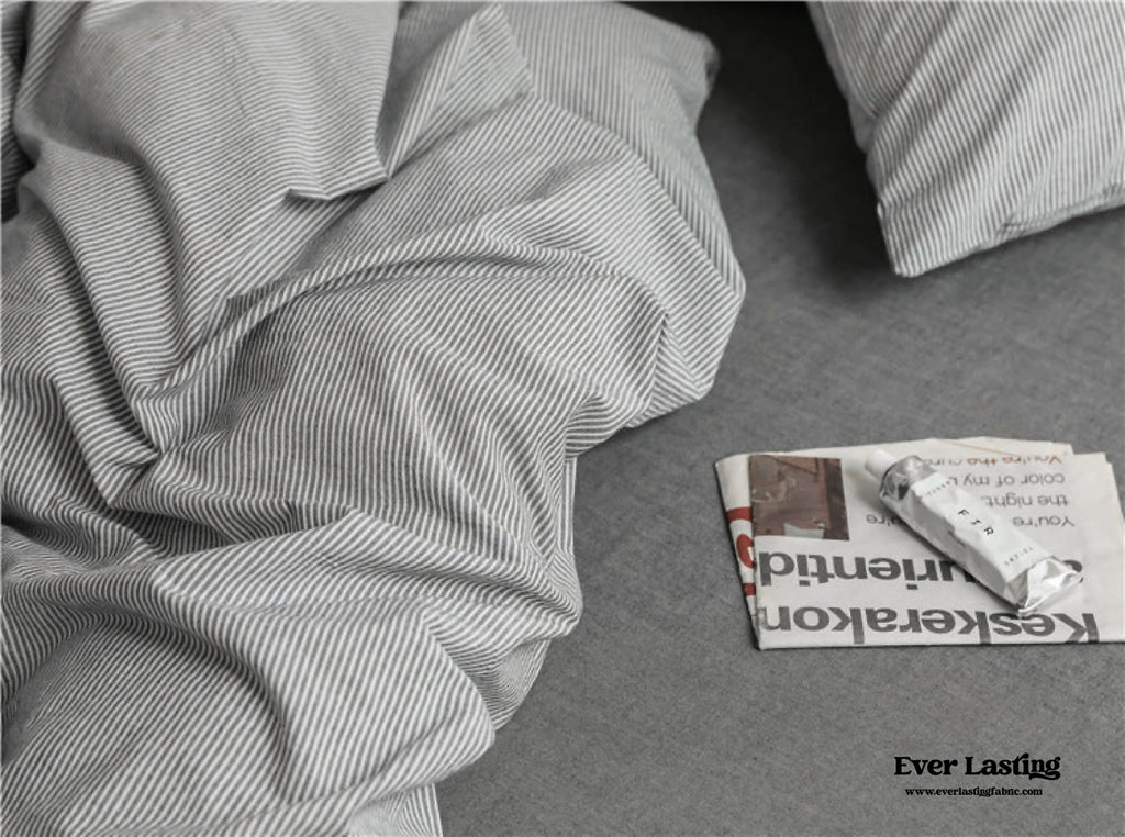 Thin Stripe Bedding Set / Blue Ever Lasting