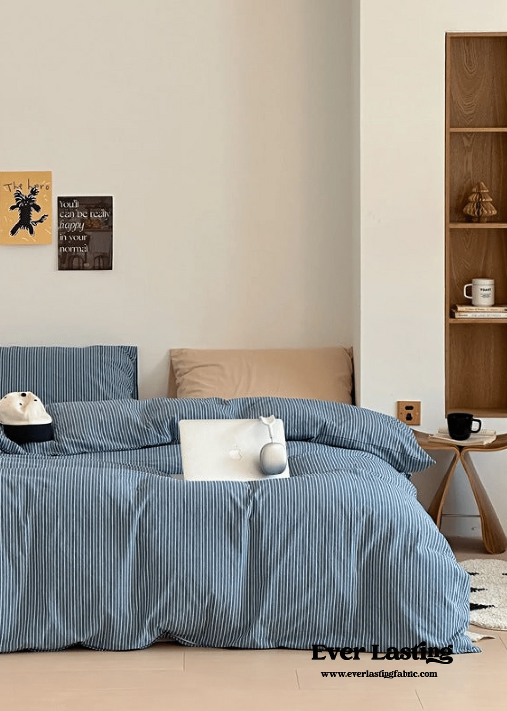 Thin Striped Bedding Set / Red Ever Lasting