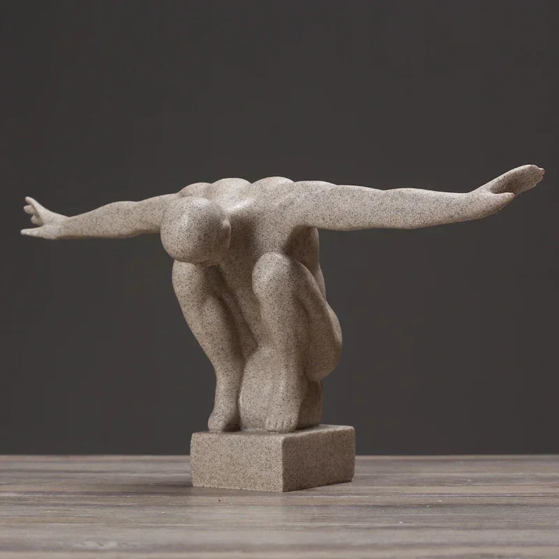 Human Body Art Sculpture Thinker Statues Resin Art Craft Figure Home Decoration Accessories Room Living Room Decoration - House Of Avana