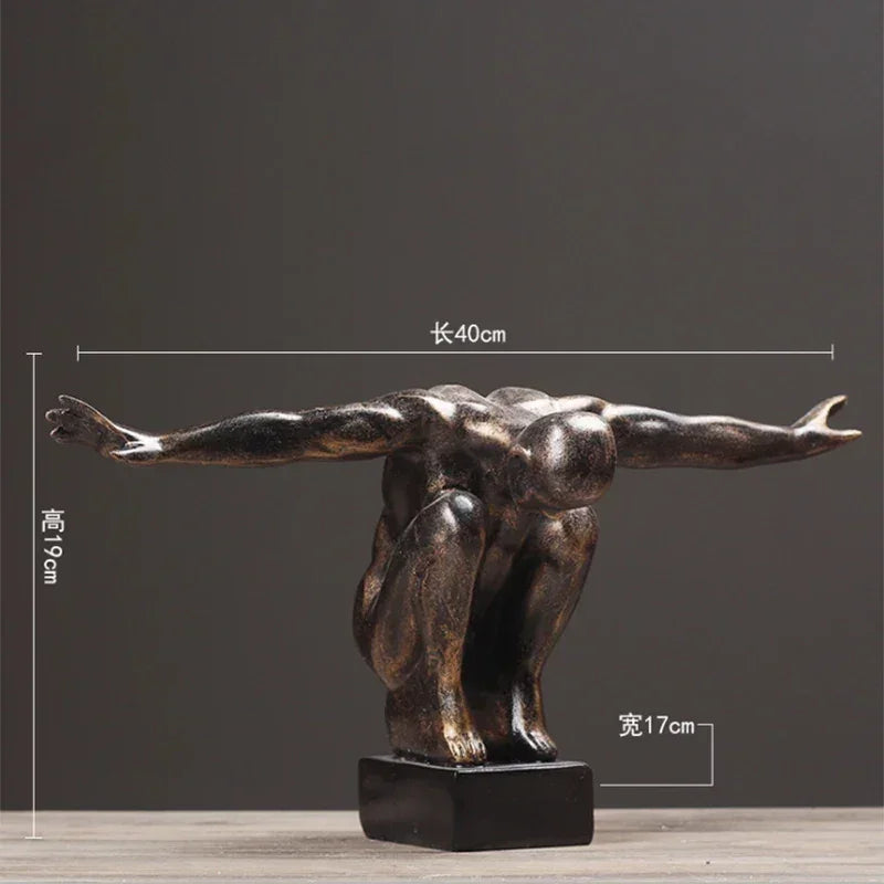 Human Body Art Sculpture Thinker Statues Resin Art Craft Figure Home Decoration Accessories Room Living Room Decoration - House Of Avana