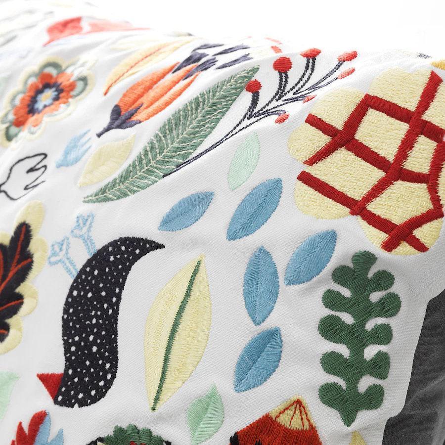 Canvello Swedish Embroidered Throw Pillows - 16x26, back view - House Of Avana