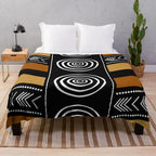 Decorative Mud Cloth Print Throw Blanket - House Of Avana