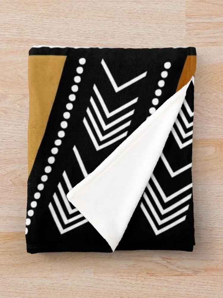 Decorative Mud Cloth Print Throw Blanket - House Of Avana