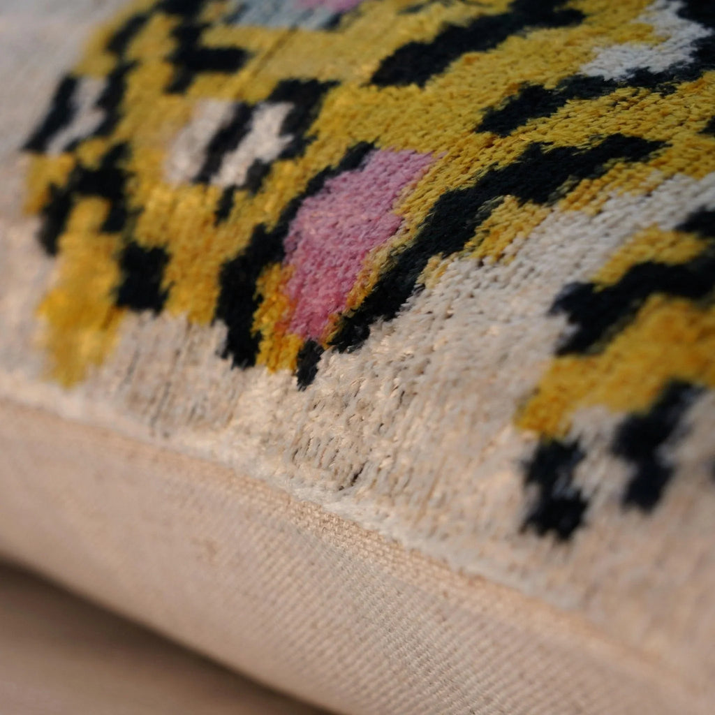 Canvello Handmade Designer Tiger Throw Pillow Down Filled - 16"x24", detail shot - House Of Avana