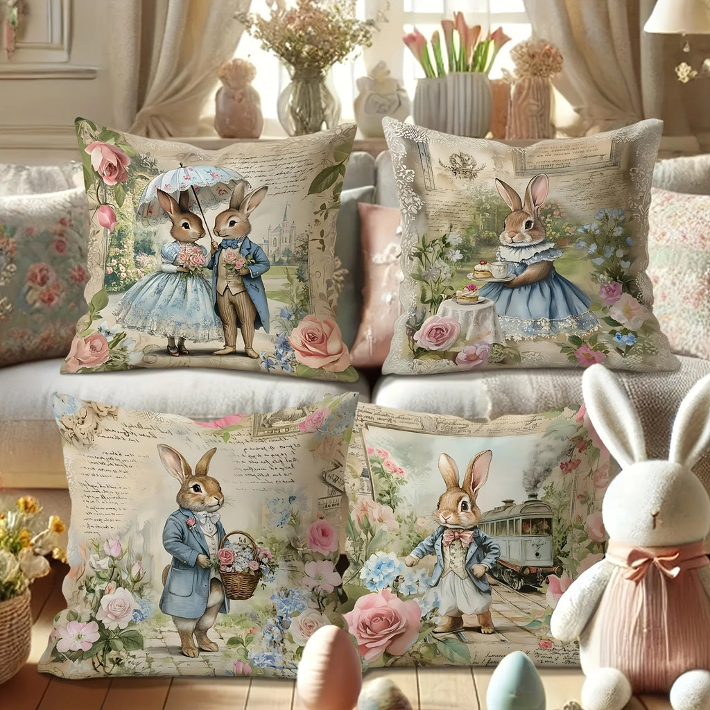 Throw Pillow Covers - Retro Romantic Pink Set
