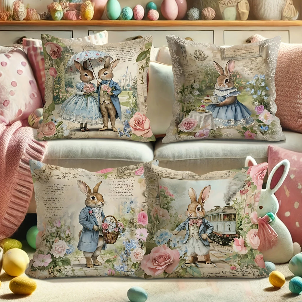 Throw Pillow Covers - Retro Romantic Pink Set