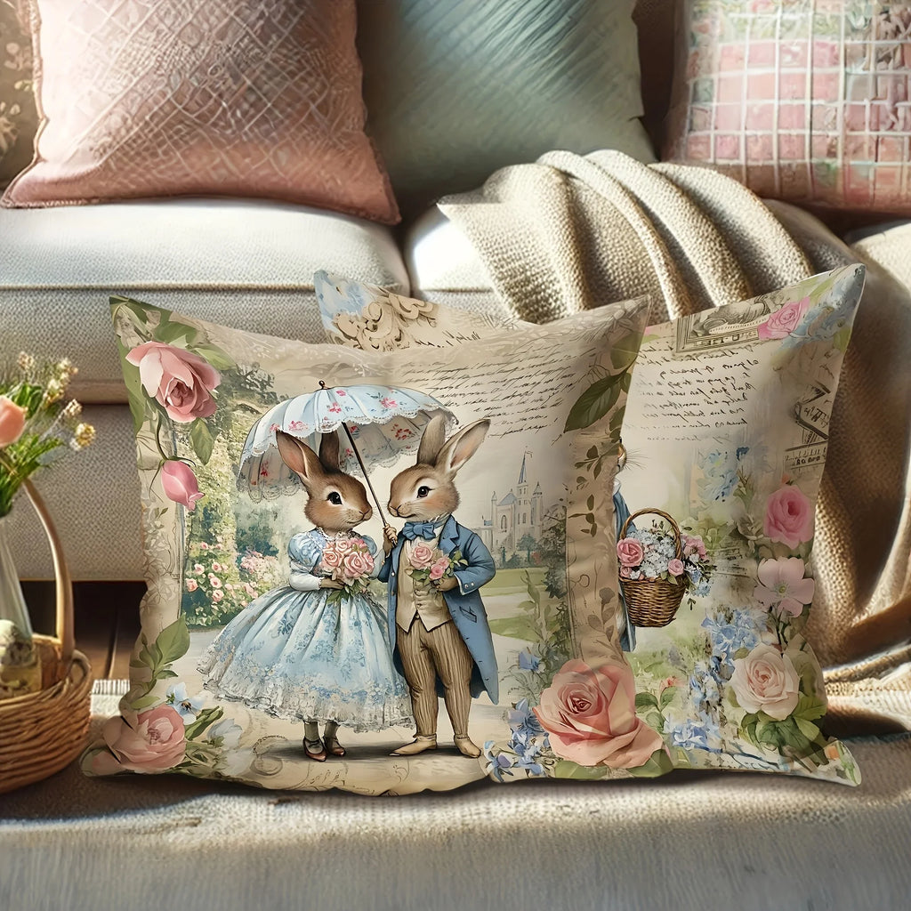 Throw Pillow Covers - Retro Romantic Pink Set
