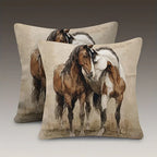 Throw Pillow - Decorative Brown White 45x45cm