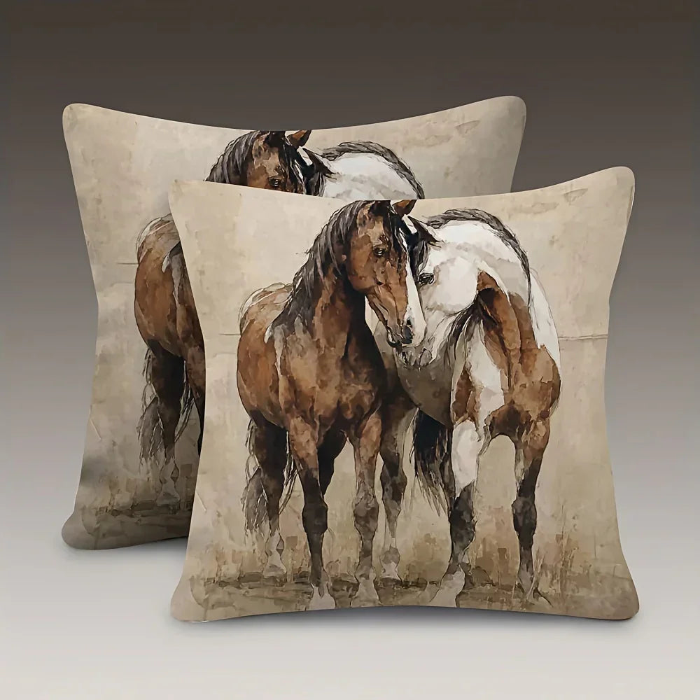 Throw Pillow - Decorative Brown White 45x45cm