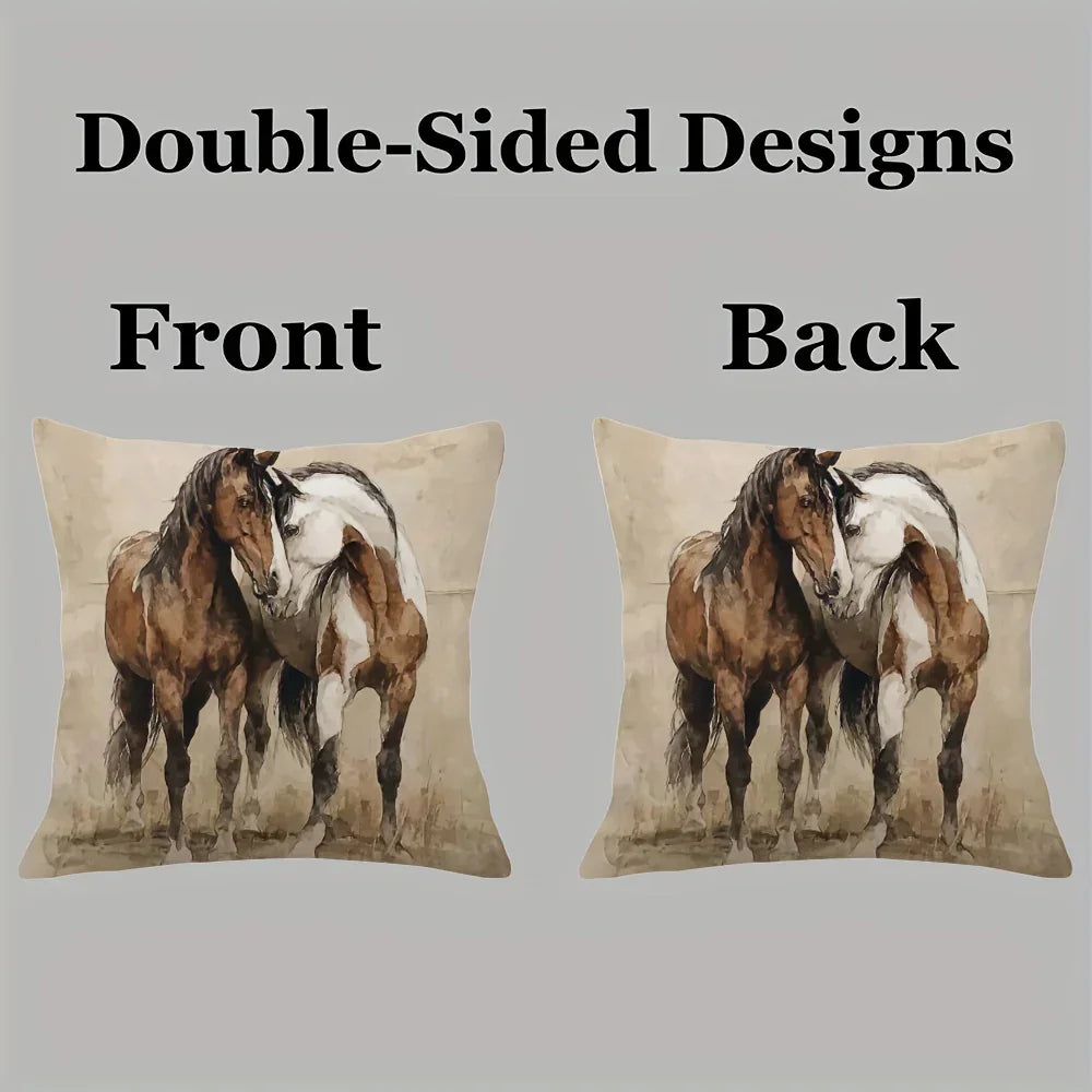 Throw Pillow - Decorative Brown White 45x45cm