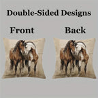 Throw Pillow - Decorative Brown White 45x45cm
