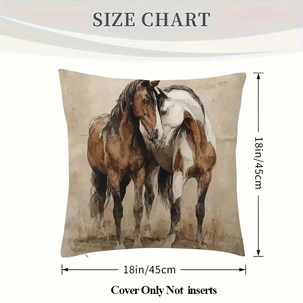 Throw Pillow - Decorative Brown White 45x45cm