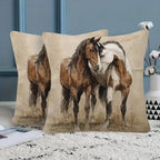 Throw Pillow - Decorative Brown White 45x45cm