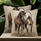 Throw Pillow - Decorative Brown White 45x45cm