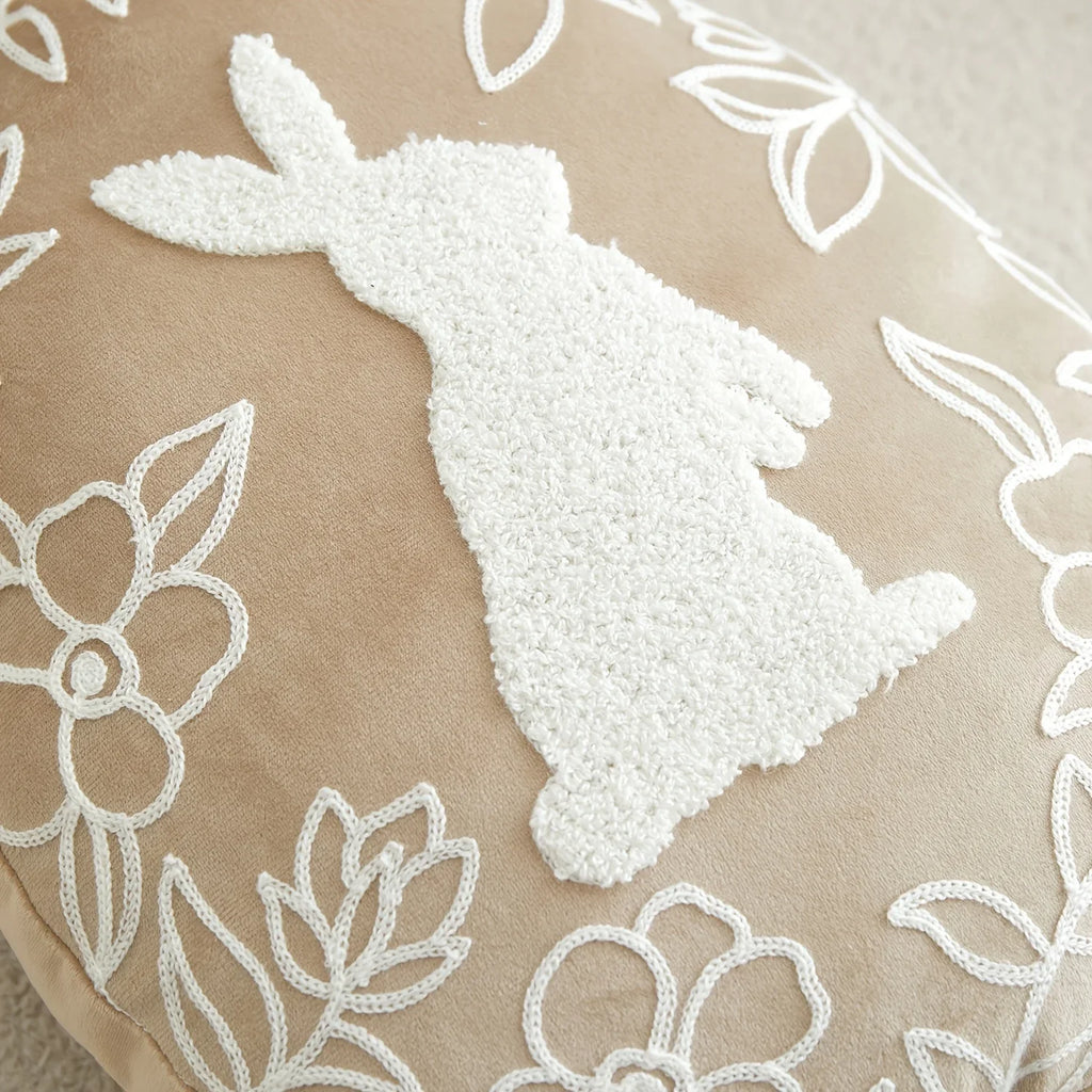 Throw Pillow - Embroidered Velvet Easter
