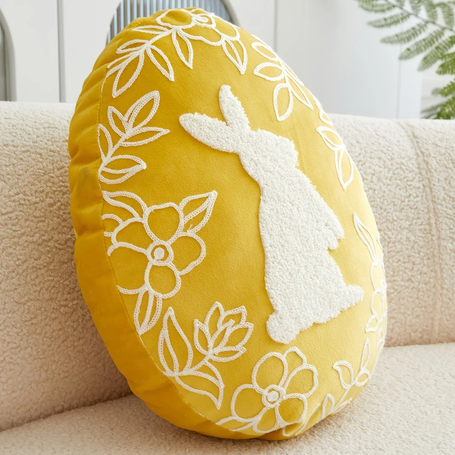 Throw Pillow - Embroidered Velvet Easter