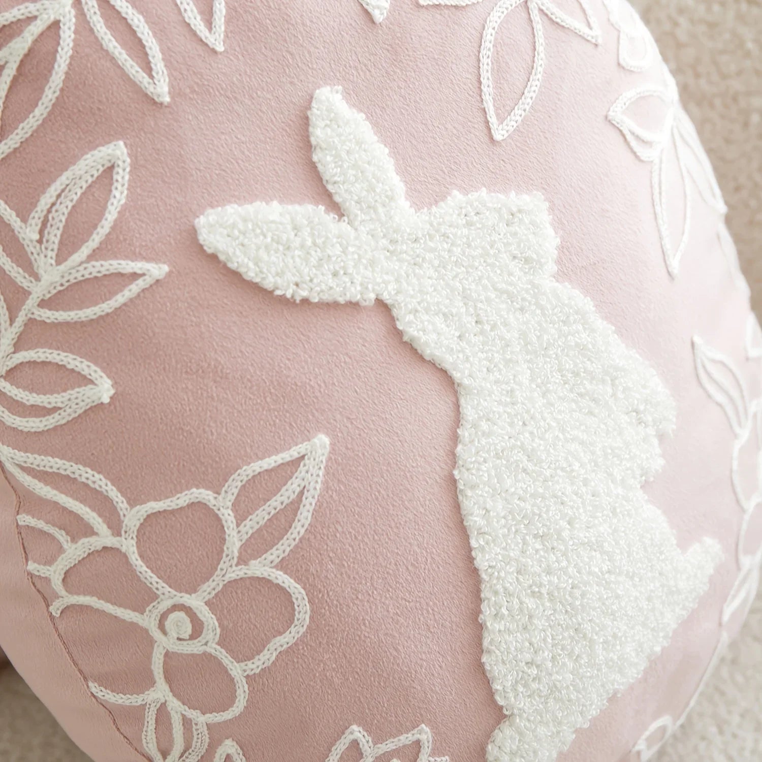 Throw Pillow - Embroidered Velvet Easter