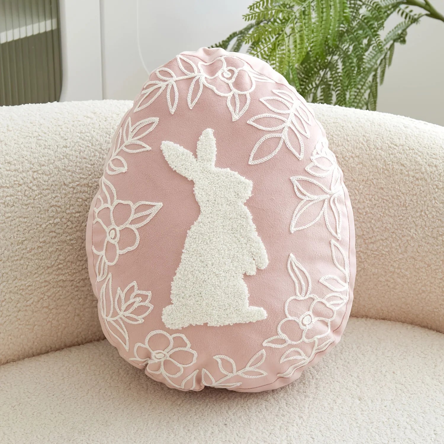 Throw Pillow - Embroidered Velvet Easter