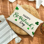 Throw Pillow - Linen Happy St Patricks Day Clover
