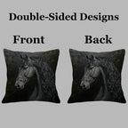 Throw Pillow - Soft Plush Friesian Horse 45x45cm