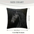 Throw Pillow - Soft Plush Friesian Horse 45x45cm