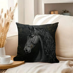 Throw Pillow - Soft Plush Friesian Horse 45x45cm