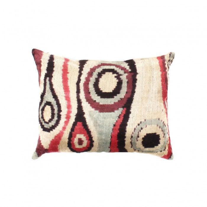 Canvello Decorative Velvet Ikat Throw Pillow - 16" X 20", front view - House Of Avana