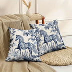 Throw Pillow - Zipper Cotton Indigo Blue