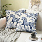 Throw Pillow - Zipper Cotton Indigo Blue