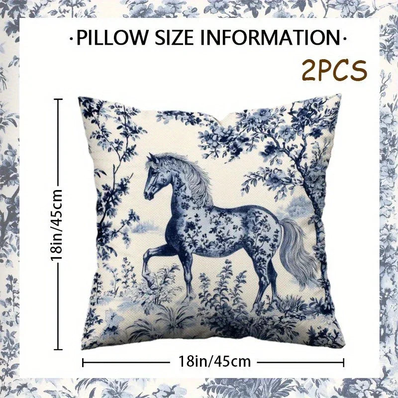 Throw Pillow - Zipper Cotton Indigo Blue