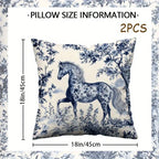 Throw Pillow - Zipper Cotton Indigo Blue
