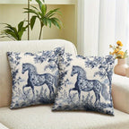 Throw Pillow - Zipper Cotton Indigo Blue