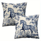 Throw Pillow - Zipper Cotton Indigo Blue