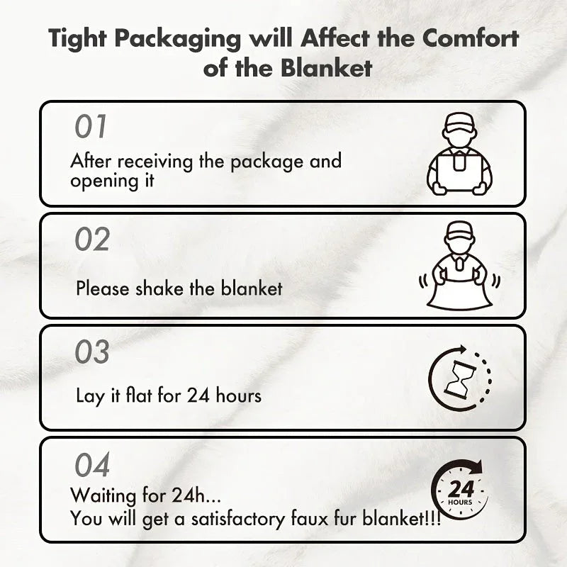 [luxury Faux Fur Blanket] Super Soft & Reversible Luxury 1000gsm Faux Fur Throw Blanket | 60"x80"... - House Of Avana