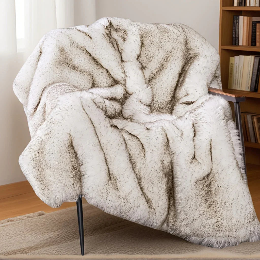 [luxury Faux Fur Blanket] Super Soft & Reversible Luxury 1000gsm Faux Fur Throw Blanket | 60"x80"... - House Of Avana