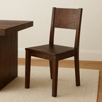 Timbergirl Dark Solid Mango Wood Simple Chair- Set of 2