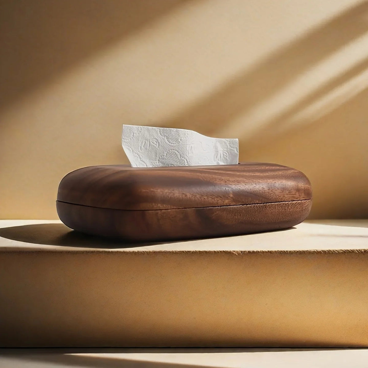 LEEAN Walnut Wood Tissue Box - Modern Minimalist Rectangular Design, Easy-to-Replace Premium Walnut Lid, Polished Finish, Suitable for Desktop, Bathroom, And Bedside Table Decor - Vintage Style Storage Box House Of Avana [[SKU:HOA-TIS-011]]