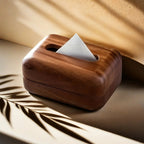 LEEAN Walnut Wood Tissue Box - Modern Minimalist Rectangular Design, Easy-to-Replace Premium Walnut Lid, Polished Finish, Suitable for Desktop, Bathroom, And Bedside Table Decor - Vintage Style Storage Box House Of Avana [[SKU:HOA-TIS-011]]