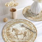 Toile Placemats - Round 15x15in Cotton Table Mats