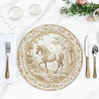 Toile Placemats - Round 15x15in Cotton Table Mats