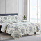 Toile Reversible Cotton Quilt Set Mélange Home