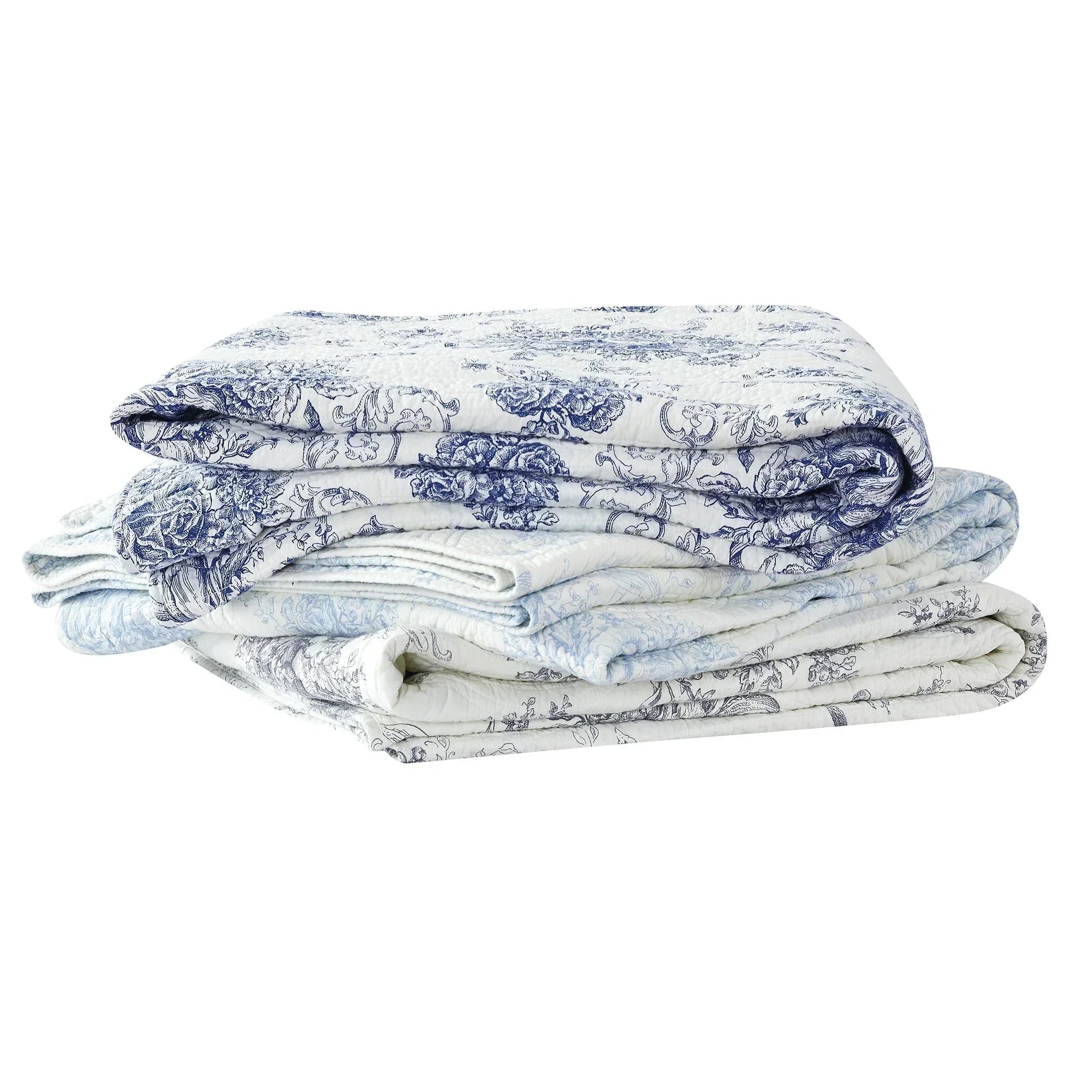 Toile Reversible Cotton Quilt Set Mélange Home